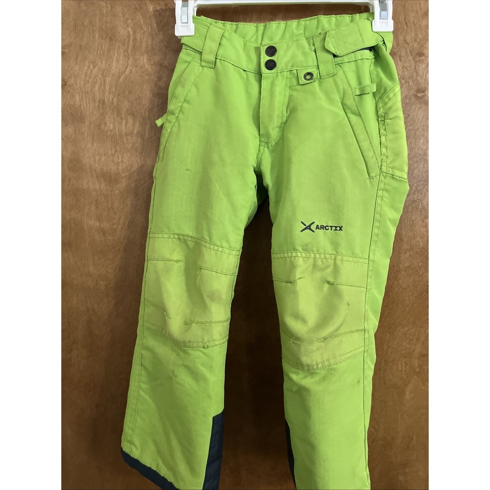 Arctix Snow Pants Kids Size XS Lime Green 1150 Insulated Ski Snowboard Pockets